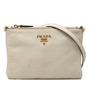 Prada Crossbody Shoulder Bag White Leather